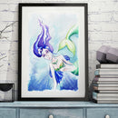 Art 5D Watercolor Fish Lady Drill Diamond Rhinestone DIY Full Round Painting Kit