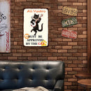 Playing Guitar Cat Retro Metal Plate Tin Sign Plaque Poster for Bar Club