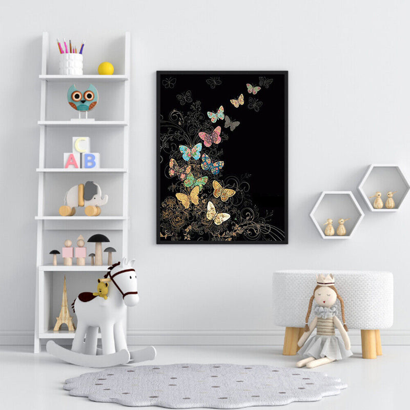 5D DIY Butterfly Full Round Diamond Painting Mosaic Rhinestone Picture