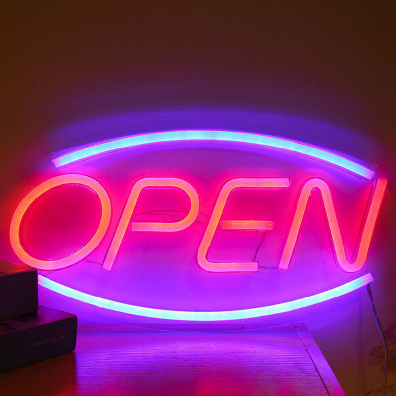 USB Powered Neon Sign Light Acrylic LED Wall Hanging Lamp Decor (Open)