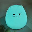 Cute 7 Color LED Night Light Soft Silicone Cat Pat Lamp Kids Gifts (Cute) Newly