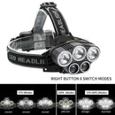 3x T6+2x XPE LED Headlight 6 Modes Rechargeable Head Lamp Torch Flashlight