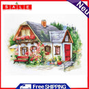Partial Cross Stitch Art Paint 11CT Stamped Cabin Embroidery Wall Ornament Kit