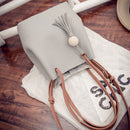 Women PU Leather Messenger Satchel Crossbody Shoulder Bag Handbag Gray