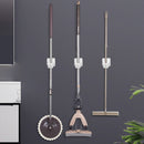 Self-Adhesive Wall Mounted Mop Clip Holder Seamless Hanging Bracket (White)