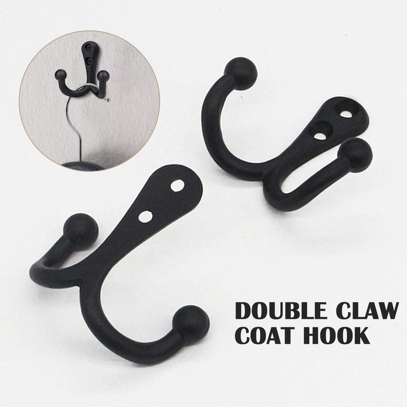 5x Double Robe Hook Heavy Duty Coat Hooks Wall Mounted for Hat hardware/