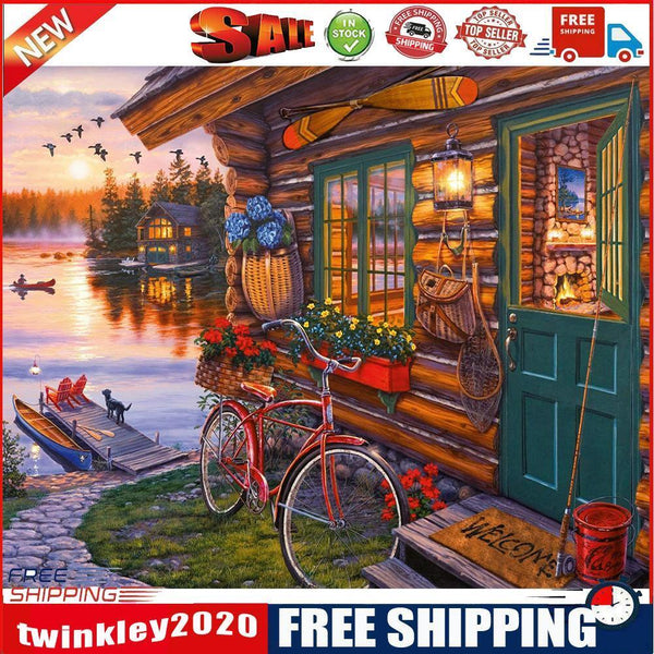 Lakeside Scenery Paint By Numbers Kit DIY Art Frameless Picture On Canvas