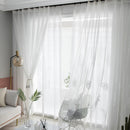Palm Leaf Windows Tulle Curtains Living Room Bedroom Screen Drapes (White) Newly