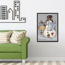 Full Cross Stitch Art Paint 11CT Stamped Snowman Embroidery Wall Ornament Kit