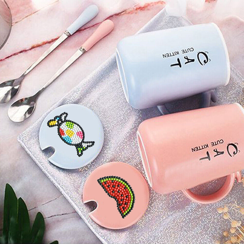 1 Set Mosaic Fridge Stickers Round Diamond Painting Stickers Craft Cup Deca