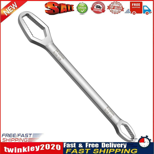 Double-Head Key Screw Nuts Wrench Ratchet Spanner Repair Hand Tool (White) Newly