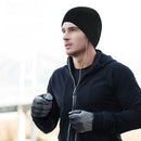 Winter Cycling Hat Fleece Warm Windproof Women Men Outdoor Ski Caps (Black)