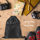 Drawstring String Bag Backpack Pull Rope Nylon Gym Bag with Zipper Earphone H