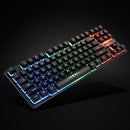 K87 LED Breathing Backlit 87 Keys Mechanical Feeling Gaming USB Wired Keyboard