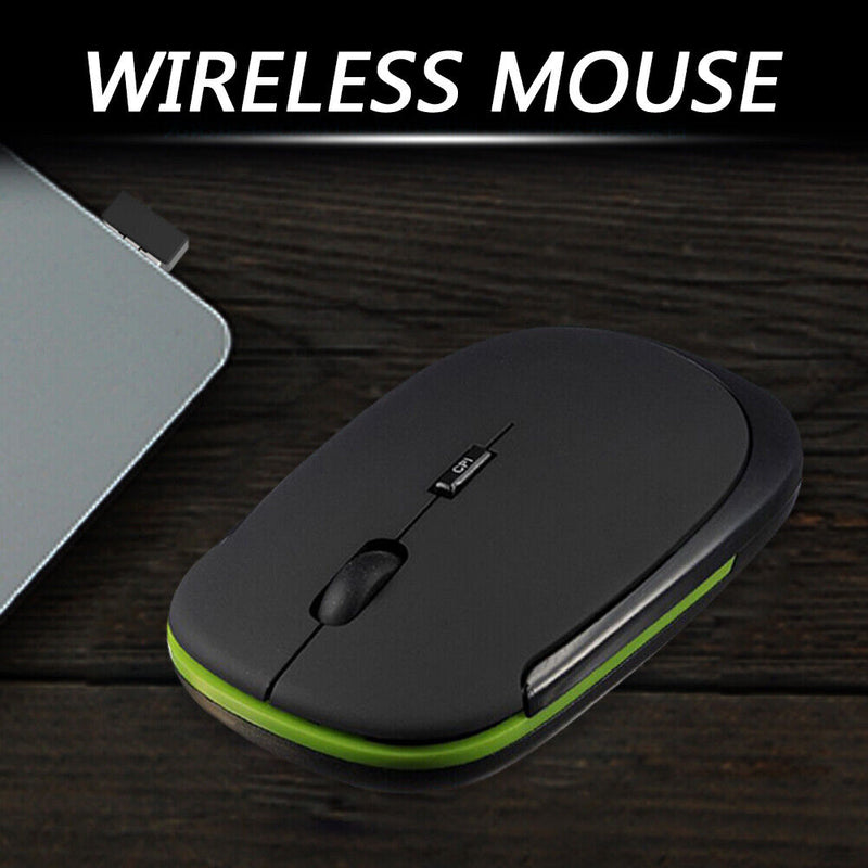 2.4GHz Wireless 1600 DPI Adjustable Optical Laptop PC Mouse (Black)