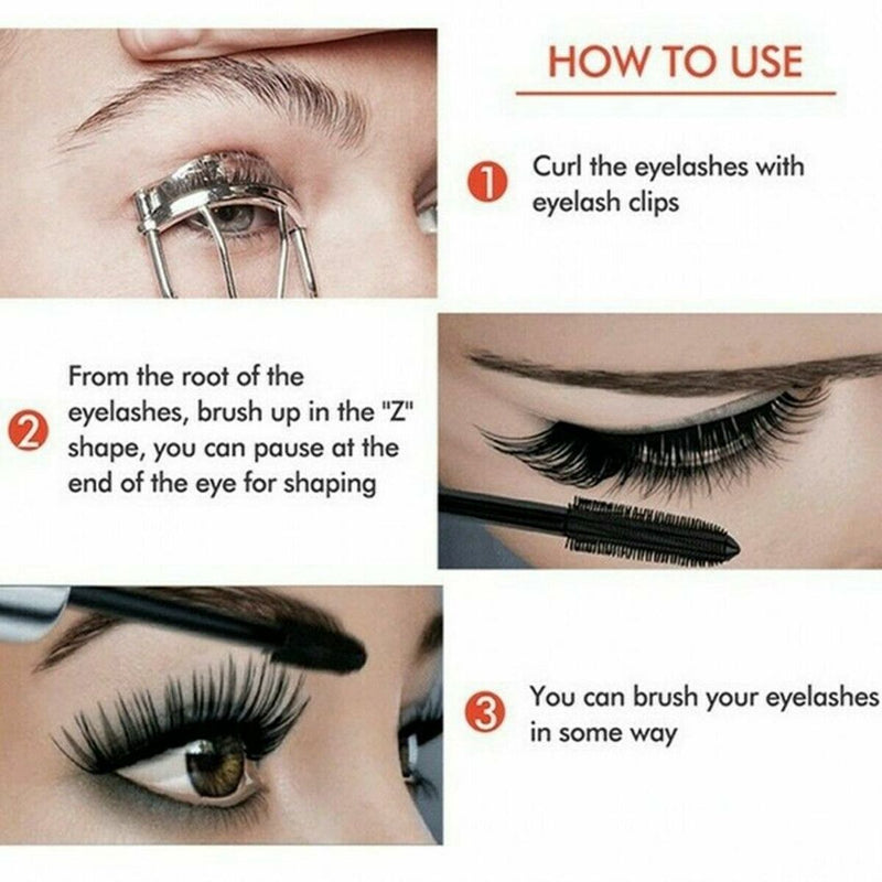 Drying Voluminous Fiber Lashes Extension Eye Makeup Tool 4D Silk Fiber Mascara