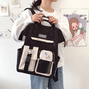 Fashion Women Contrast Color Rucksack Teenage Girl Travel Large Handbag Backpack
