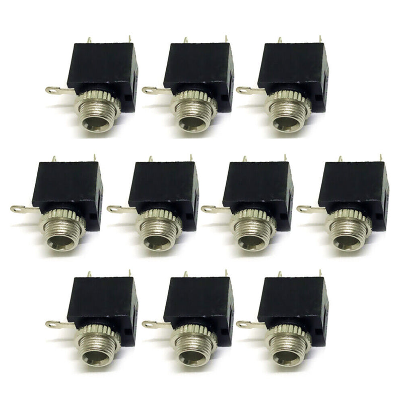10Pcs 3.5mm Female Connector 3 Pin Headphone Jack Socket Mono Channel PJ-301M
