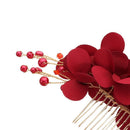 Jewelry Wedding Bridal Clips Hair Combs Bridesmaid Tiara Red Flower Hair Pin