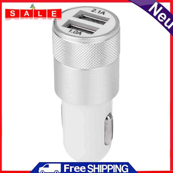 2.1A Car Chargers 2-Port Fast Charging Aluminum Phone Dual USB Charger Adapters