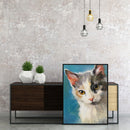 Frameless Oil Paint By Numbers DIY Cat Picture Craft Kit for Home Living Room