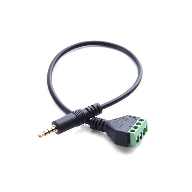 3.5mm TRRS Stereo 4 Pole Male Plug to 4Pin AV Screw Audio Balun Terminal Cable*1
