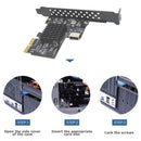 ASM3142 Chip 10Gbps USB3.1 Type-E Riser USB2.0 PCI-E 3.0 X2 Adapter (Right)
