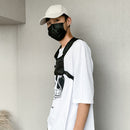 Street Shoulder Bags Women Men Nylon Hip Hop Vest Chest Pouch (1 Black)