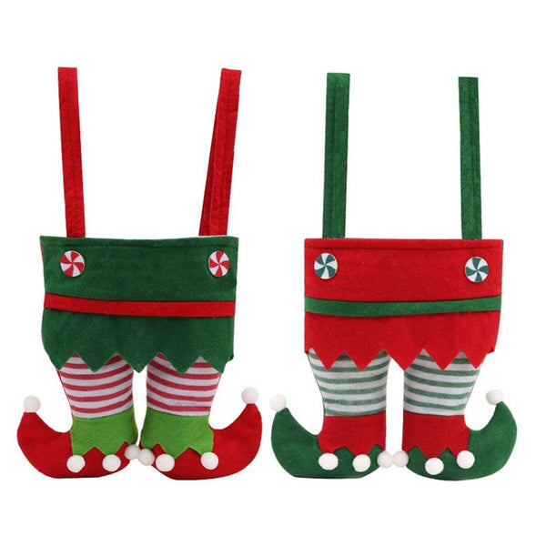 Decorations Stocking Christmas Bag Tree Filler Sacks Santa Pants Style Bag