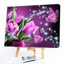 Flowers Butterflies Oil Painting By Numbers Kit Wall Art Picture Home Decor