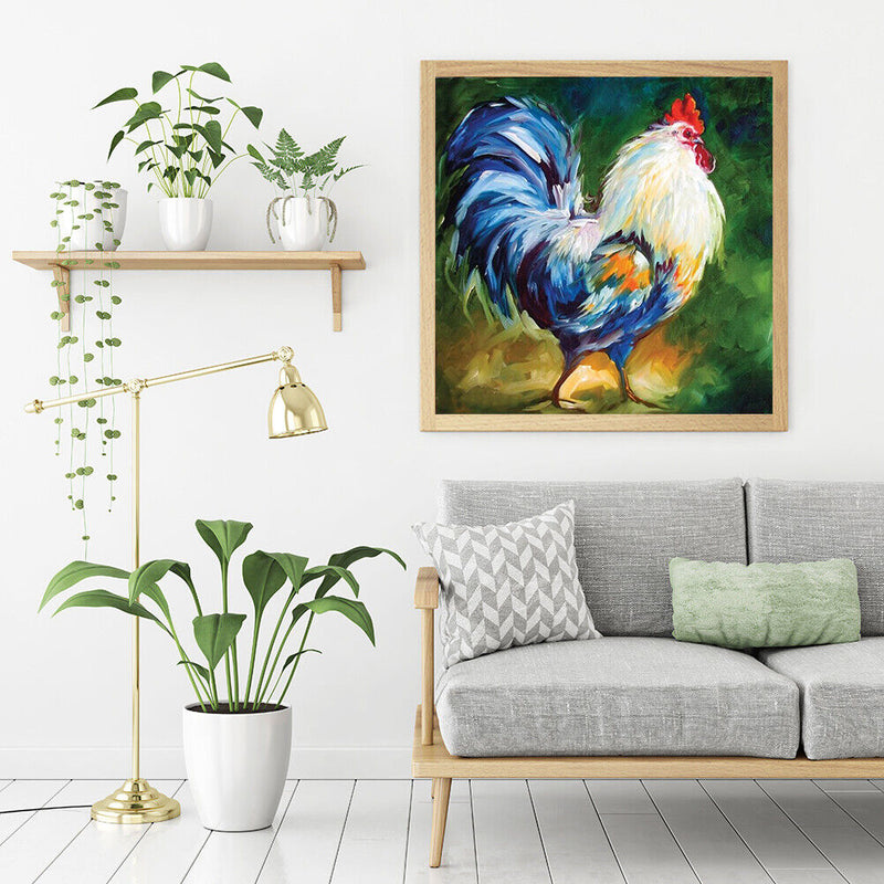 Acrylic Oil Painting By Numbers Rooster Handmade Digital Picture Home Wall Decor