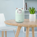 Air Humidifier Spray Cute Cat Small LED Light Mute Air Purifier (Green USB)