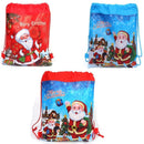 Christmas Gift Bag Non-woven Fabrics Santa Drawstring Pocket Travel Storage