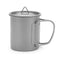 Ultralight Titanium Cup Folding Portable Outdoor Camping (M)+Titanium Spoon