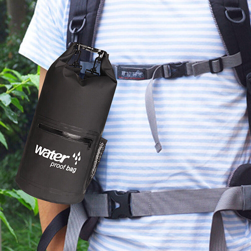 Waterproof Bucket Dry Bag Swimming Kayak Trekking Drift Sack (Black 10L) Newly