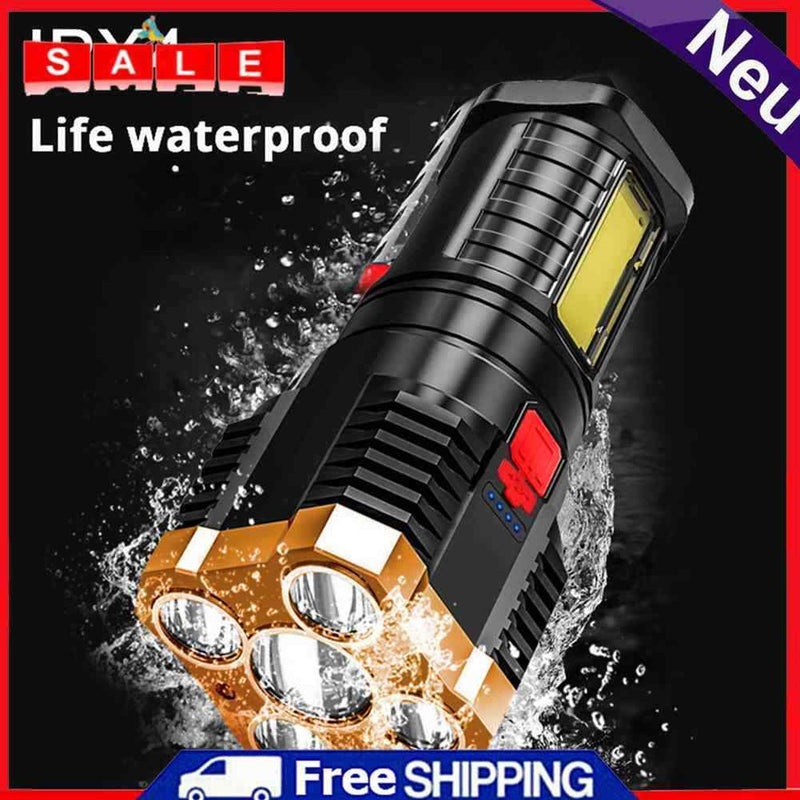 4LED Flashlight Portable USB Charging 500LM COB Flashlight Flashlight Camping Wa