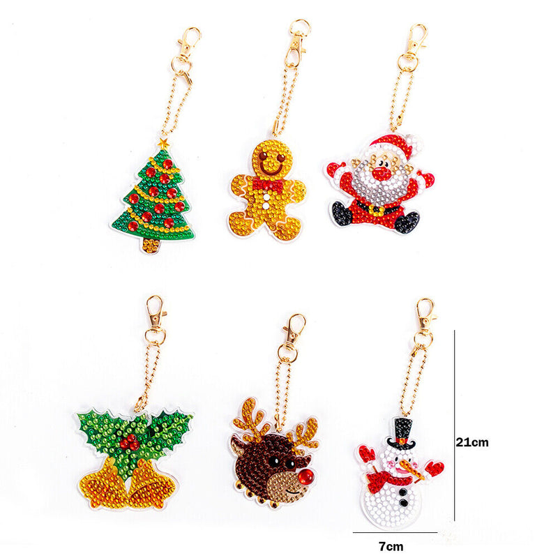 5D DIY Full Special Drill Diamond Painting Keychain Art Pendant(21x7cm) Newly