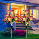 2x LED Solar Garden Orchid Light Waterproof Landscape Fence Decor (Pink) Newly