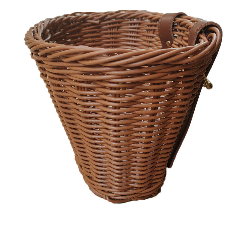 Kids Bike Basket Women Bicycle Rattan Weaving Front Basket (Primary Color) Newly