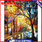 DIY Coded Acrylic Drawing Trees Street Landscape Oil Painting Kit by Numbers