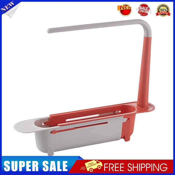 Telescopic Sink Storage Rack Holder Adjustable 2-in-1 Sink Organizer 1set