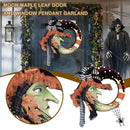 Halloween Moon Maple Leaf Door Wreath Garland Outdoor Yard Home Party Decor #