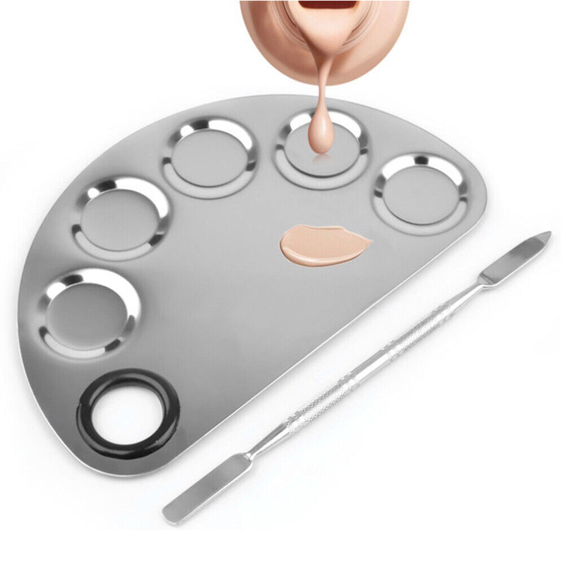 Stainless Steel Makeup Beauty Artist Nail Eye Shadow Mixing Palette Spatula