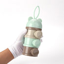 Portable Baby Food Storage Box Bear Essential Milk Powder Container (Green)