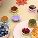 6x Stainless Steel Silicone Condiment Lid Reusable Sauce Cup Lid Kitchen Tool#