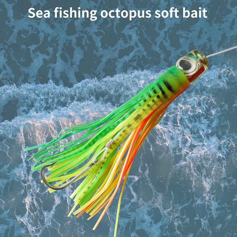 Octopus Squid Fishing Lures Soft Skirt Baits Tuna Trolling Seawater (C)