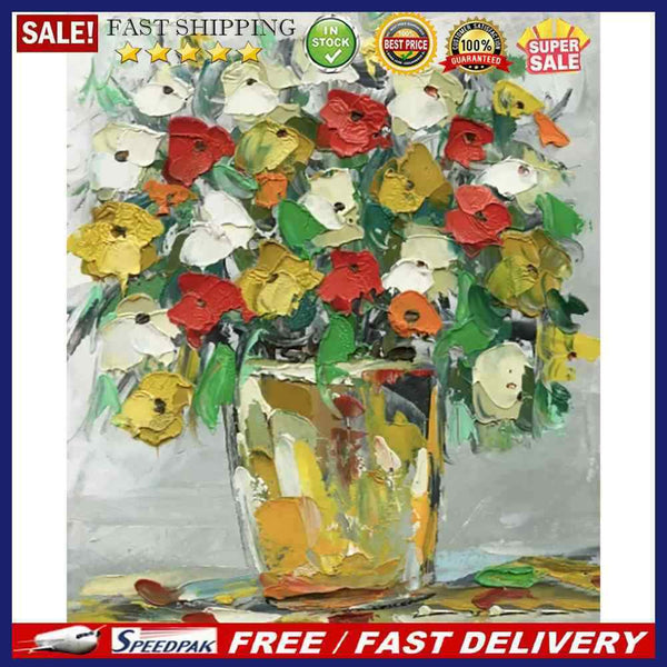 Oil Paint By Numbers Picture DIY Drawing Elegant Flower Nature Acrylic Painti
