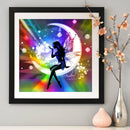 DIY 5D Girl Moon Full Square Rhinestone Painting Kit Diamond Drawing Room D