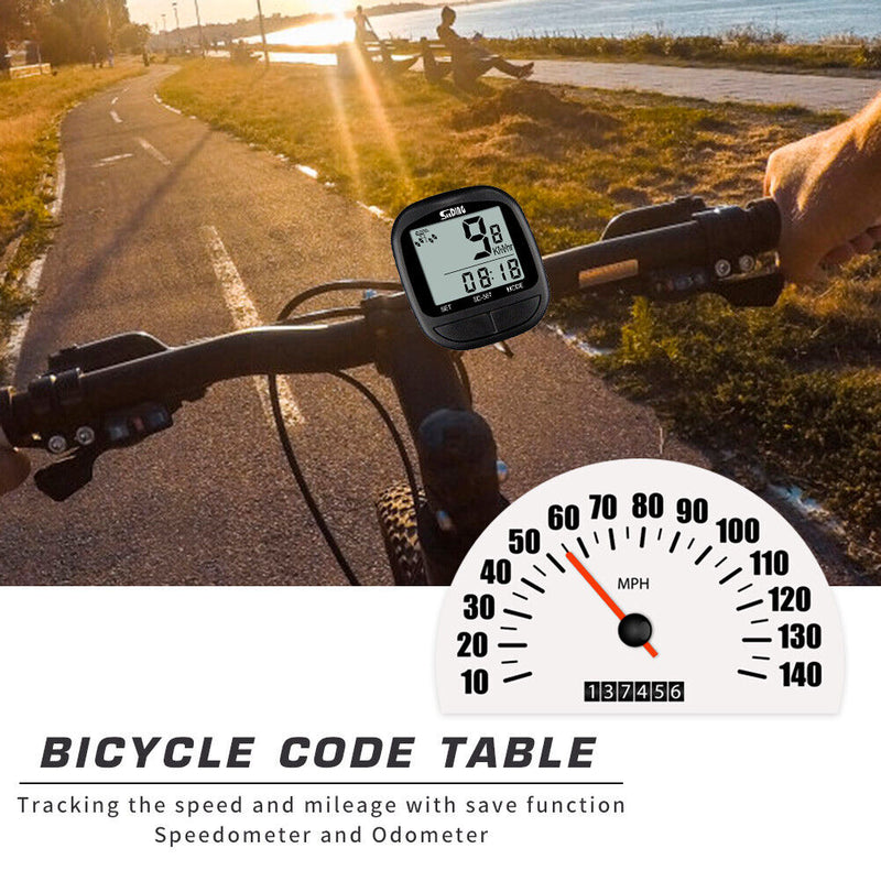 SUNDING Bike Waterproof Computer LCD Digital Display Cycling Bicycle Stopwatch