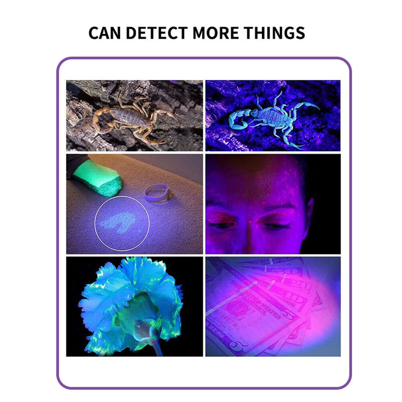 Waterproof 128 LED UV Ultraviolet Inspection Torch Lamp 395nm Flashlight
